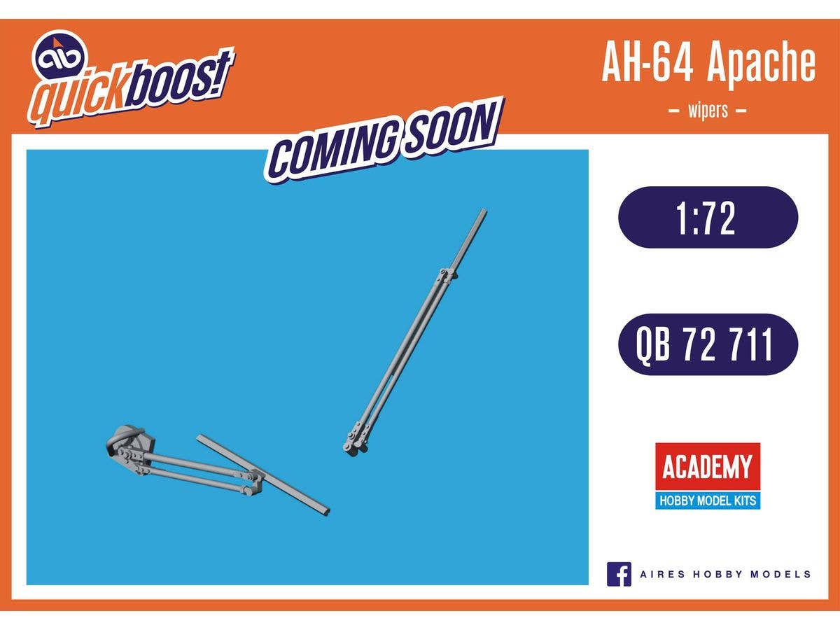 1/72 AH-64 アパッチ風防ワイパー (アカデミー用)