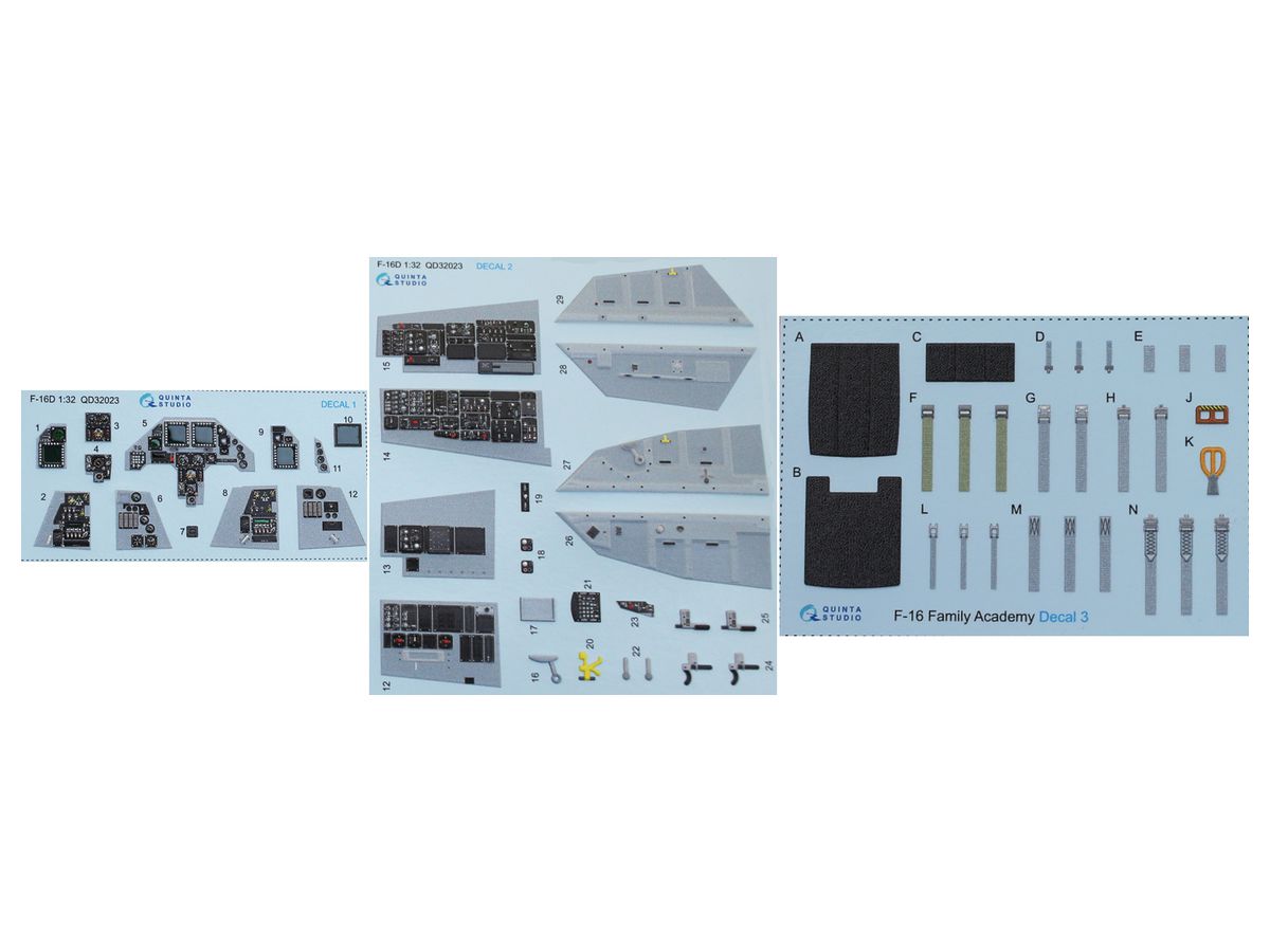 1/32 F-16D 内装3Dデカール (アカデミー用)