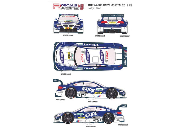 1/24 BMW M3 DTM 2012 RMG カーNo.2