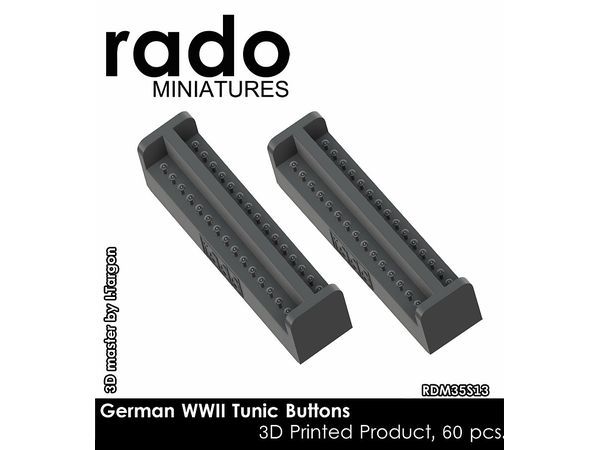 1/35 WWII ドイツ 制服上着用ボタンセット (3Dプリント製 60個入)