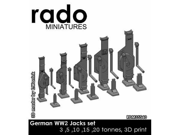 1/35 WWII ドイツ ジャッキセット (3/5/10/15/20トン型)