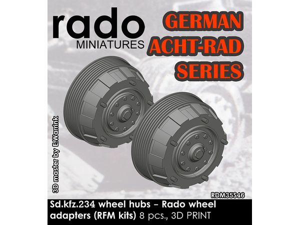 1/35 WWII ドイツ Sd.Kfz.234 8輪重装甲車シリーズ用ホイールアダプター(8個入 ライフィールドモデル用)