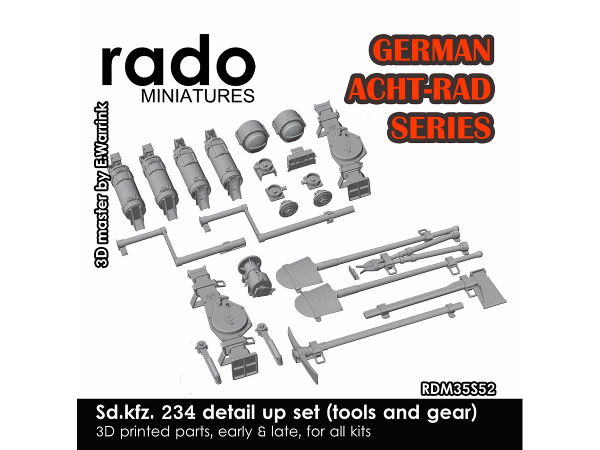 1/35 WWII ドイツ Sd.Kfz.234 8輪重装甲車シリーズ用ディテールアップセット(汎用)