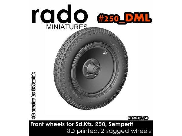 1/35 WWII ドイツ Sd.Kfz.250シリーズ用自重変形タイヤセット Semperitタイプ ドラゴン用(2個入)