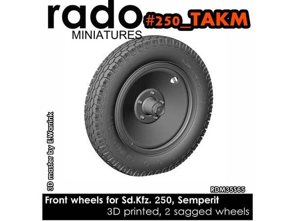 1/35 WWII ドイツ Sd.Kfz.250シリーズ用自重変形タイヤセット Semperitタイプ タコム用(2個入)