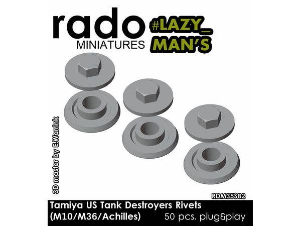 1/35 WWII アメリカ M10 / M36 / アキリーズ駆逐戦車 リベットセット レイジー・マン タイプ (タミヤ用)