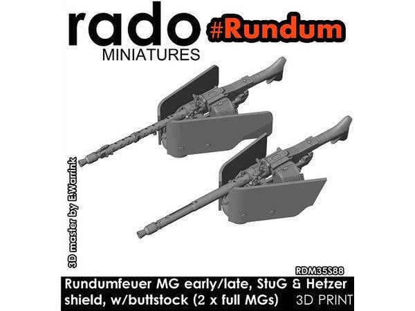 1/35 WWII MG34車内操作式機銃 前期/後期型 銃床付 (2個入)