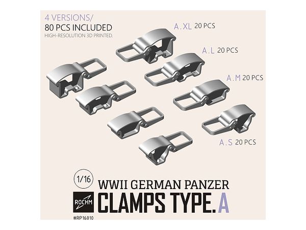 1/16 WW.II 独 ドイツ陸軍車両用クランプ タイプA (4バージョン/80個入)