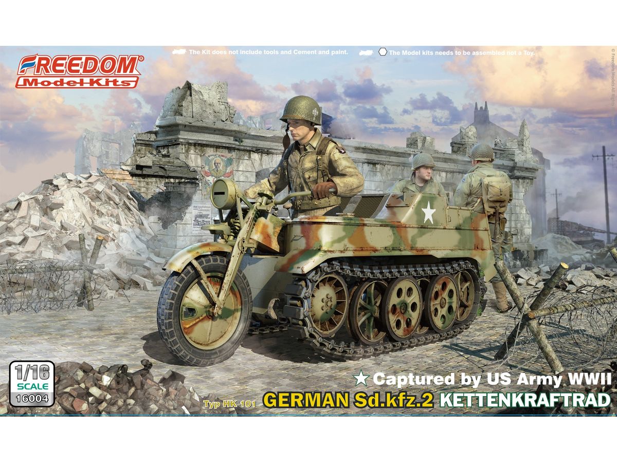 1/16 WW.II ドイツ Sd.Kfz.2 ケッテンクラフトラート 米軍鹵獲車両