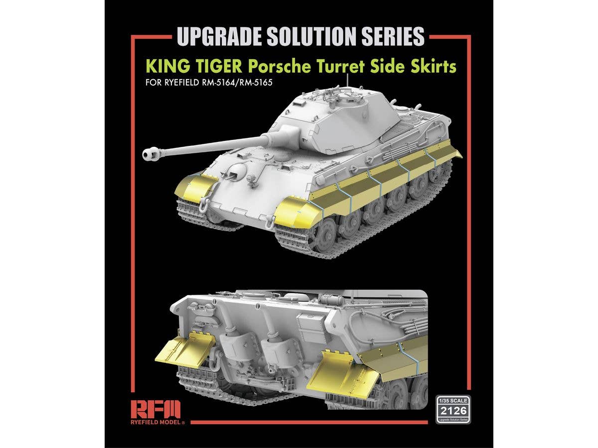 1/35 キングタイガー ポルシェ砲塔用サイドスカートグレードアップパーツセット (RFM5164/RFM5165用)