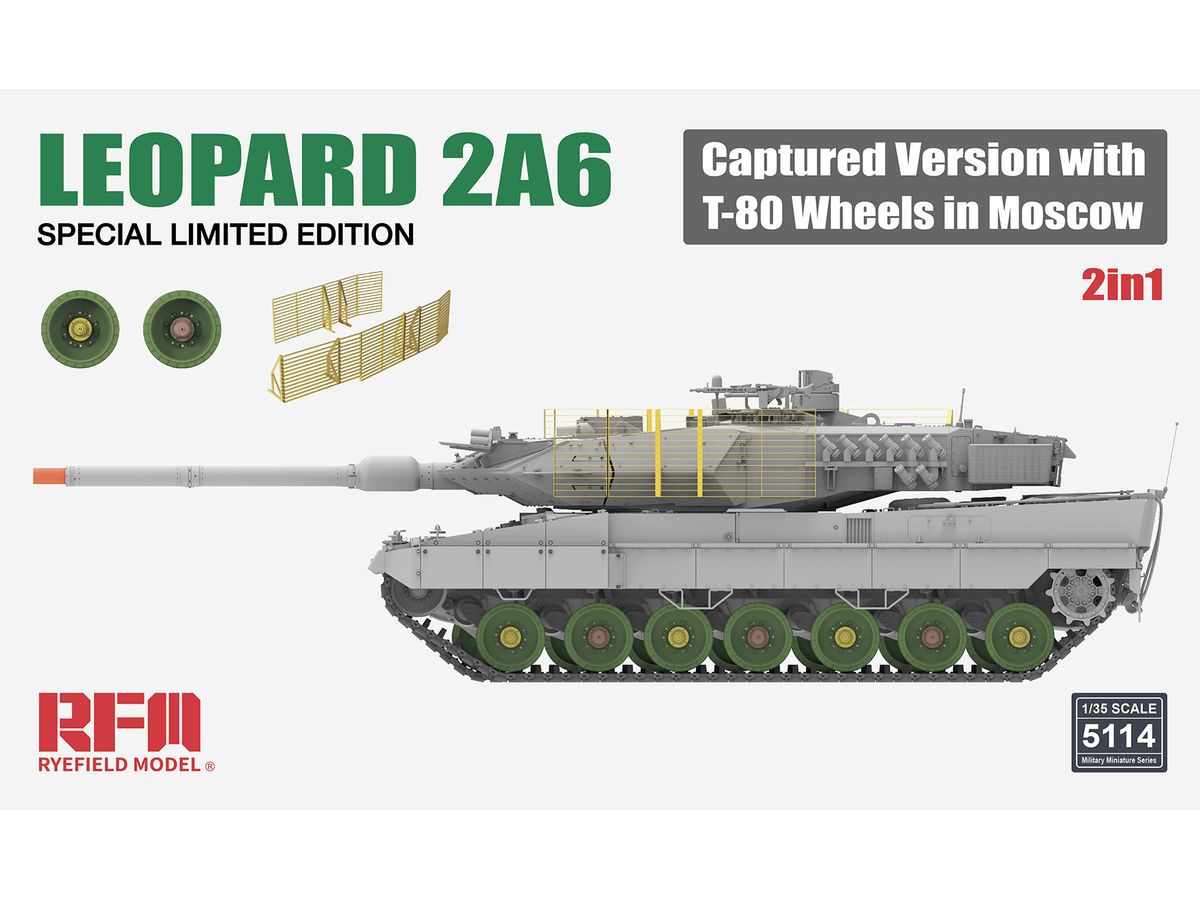 【大特価!!】 1/35 レオパルト 2A6w/T-80転輪 モスクワで展示された鹵獲車輛 その他