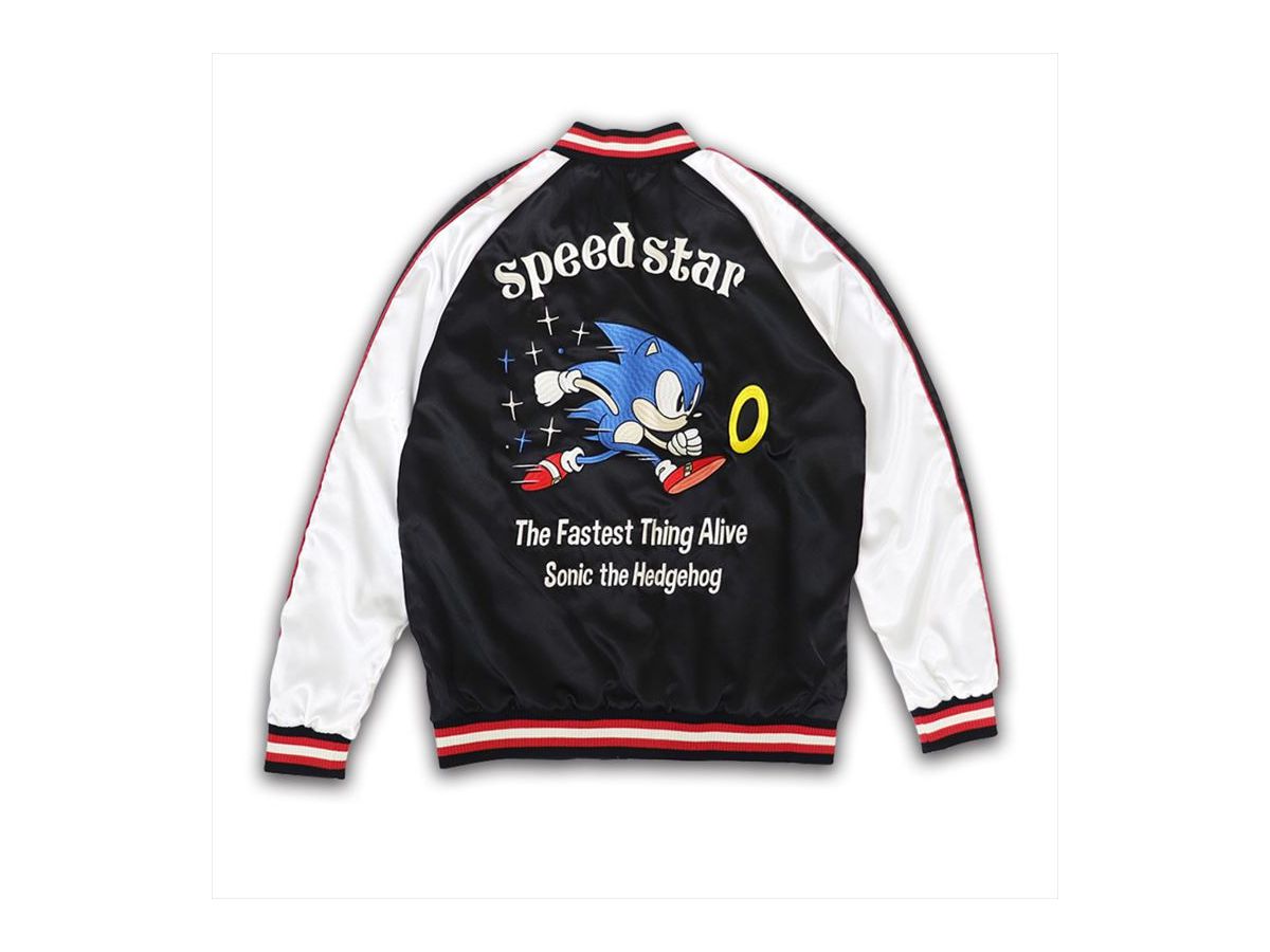 SONIC THE HEADGEHOG Speed Star スカジャン (BK/WHT) M