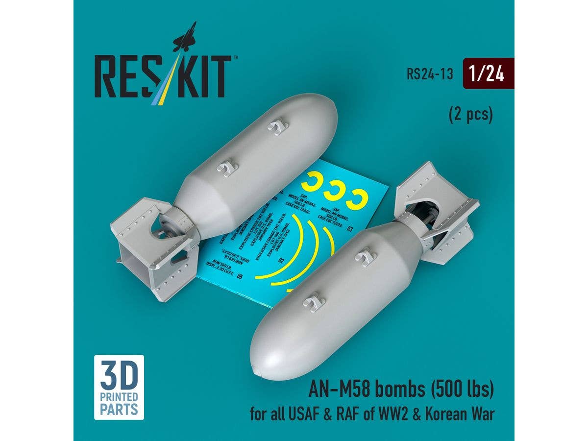 1/24 WW.II 米軍 AN-M58 500ポンド 半徹甲航空爆弾 (2個入)