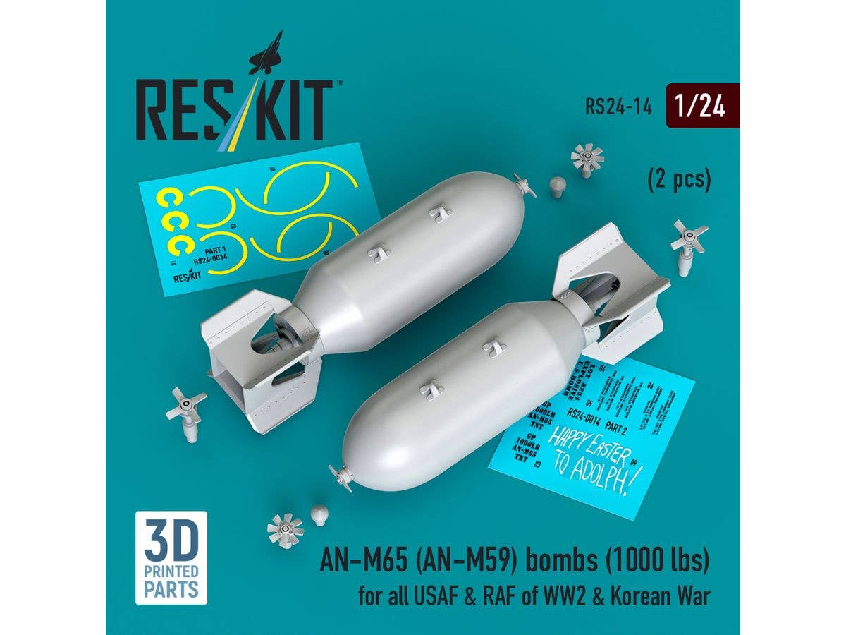 1/24 WW.II 米軍 AN-M65 (AN-M59) 1000ポンド航空爆弾 (2個入)