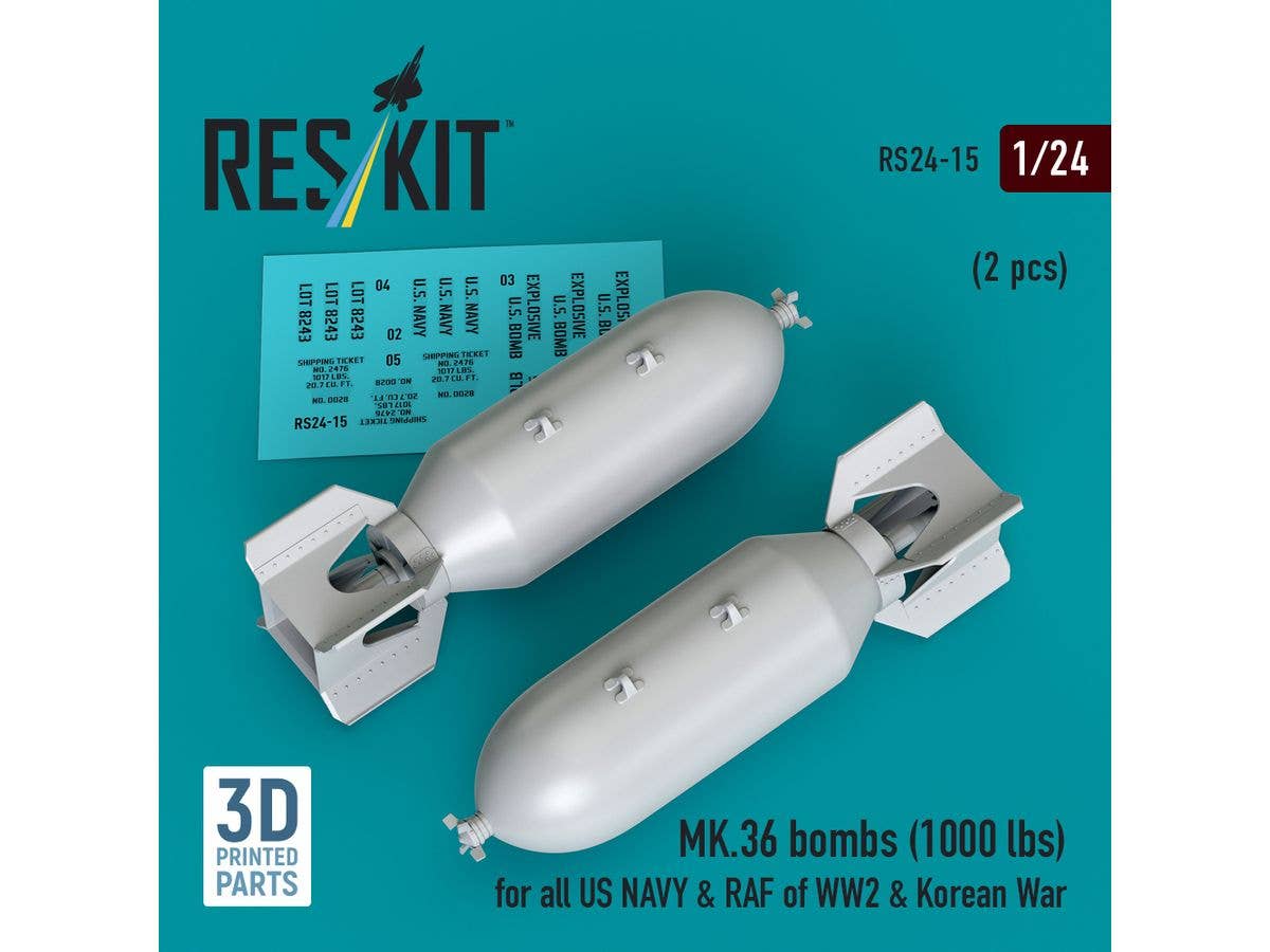 1/24 WW.II 米海軍 Mk.36 1000ポンド汎用航空爆弾 (2個入)