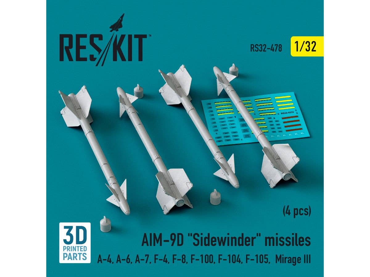 1/32 AIM-9D サイドワインダーミサイル (4個入)