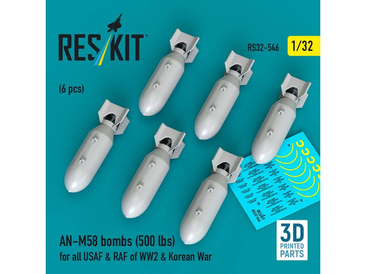 1/32 WW.II 米軍 AN-M58 500ポンド 半徹甲航空爆弾 (6個入