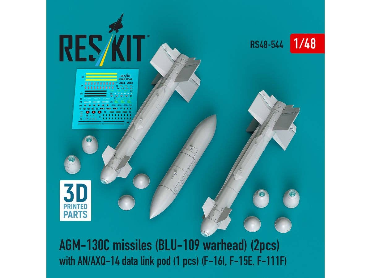 1/48 AGM-130Cミサイル (2個) w/AN-AXQ-14 データリンクポッド (1個)