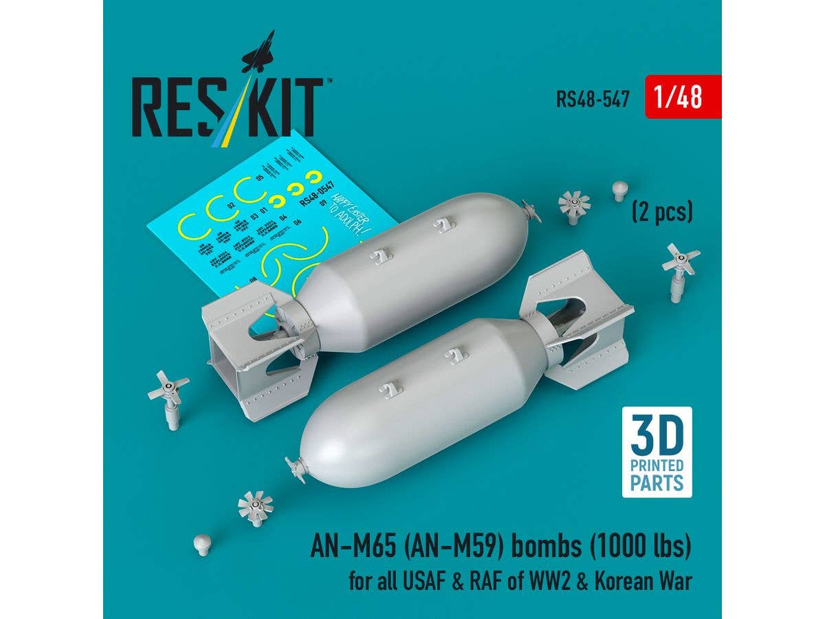 1/48 WW.II 米軍 AN-M65 (AN-M59) 1000ポンド航空爆弾 (2個入)