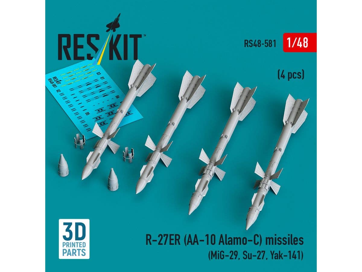 1/48 R-27ER (AA-10 アラモ-C) セミアクティブ・レーダー誘導ミサイル (4個入)