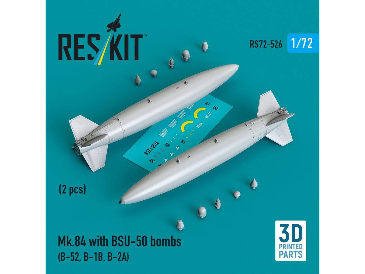 1/72 Mk.84 2000ポンド爆弾 w/BSU-50 遅延落下装置 (空軍型) (2個入)