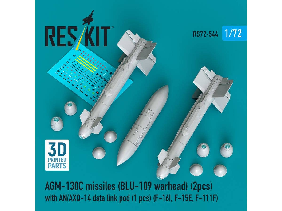 1/72 AGM-130Cミサイル (2個) w/AN-AXQ-14 データリンクポッド (1個)