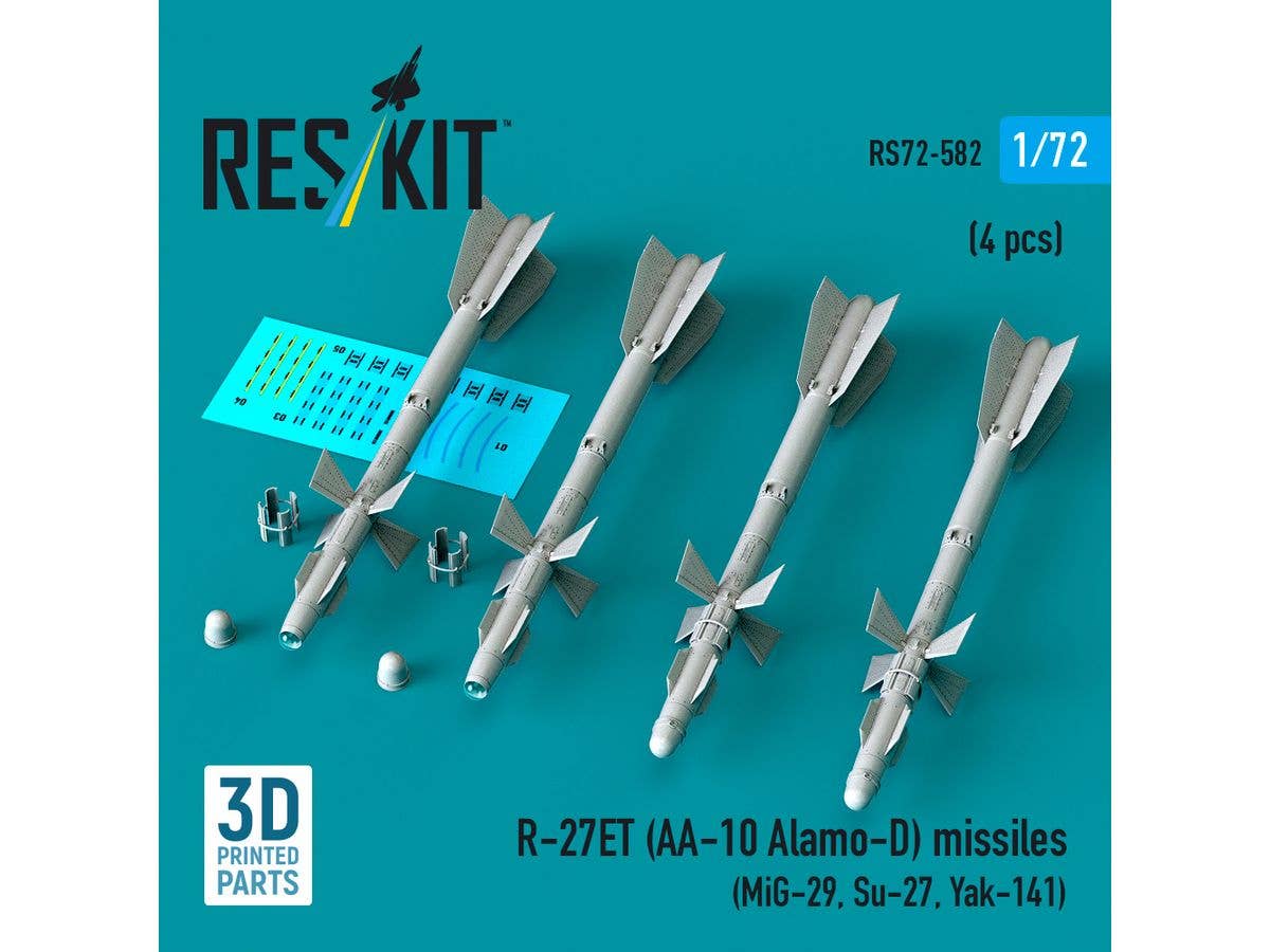 1/72 R-27ET (AA-10 アラモ-D) 赤外線誘導ミサイル (4個入)