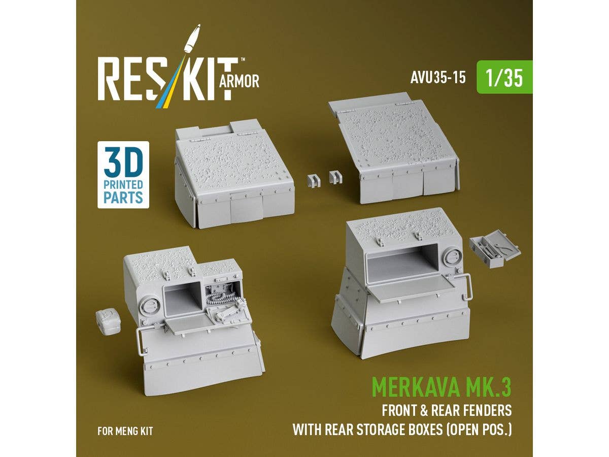 1/35 メルカバ Mk.3 フェンダー w/荷物箱 (開状態) (モンモデル用)