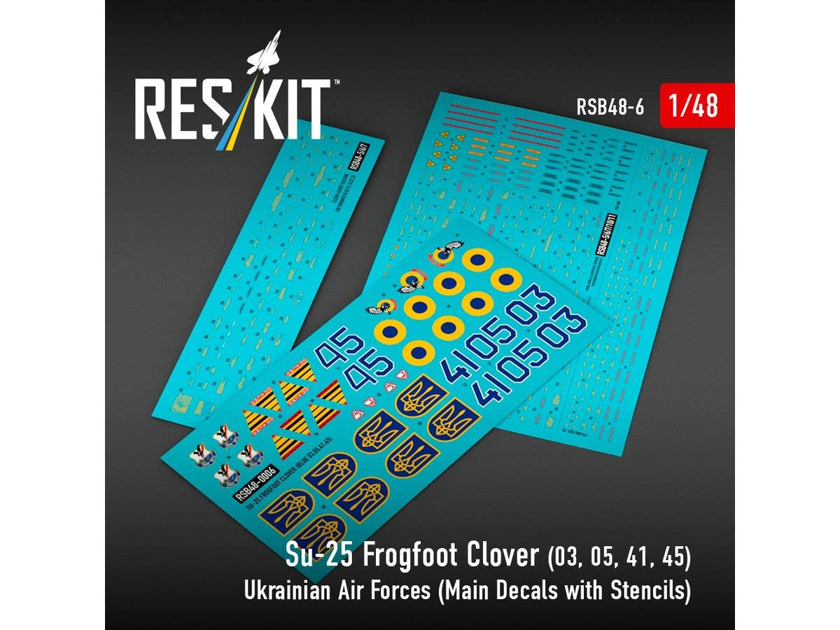 1/48 Su-25 ウクライナ空軍 クローバー 迷彩 デカール2 (データステンシル付)