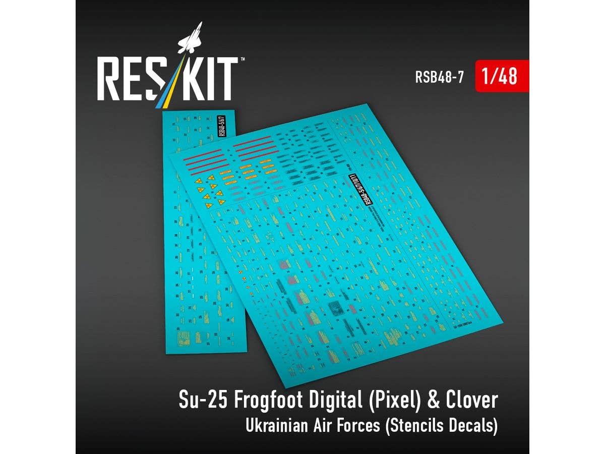 1/48 Su-25 ウクライナ空軍 データステンシルデカール (クローバー/デジタル迷彩用)