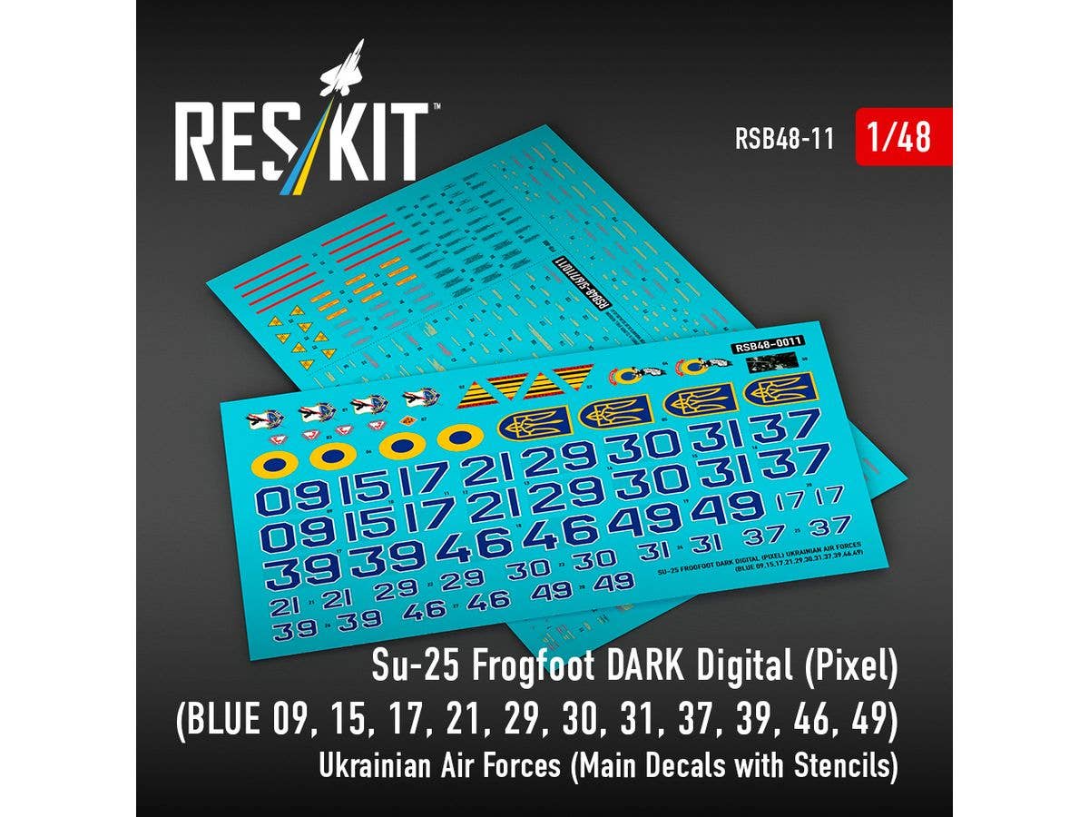 1/48 Su-25 ウクライナ空軍デジタル迷彩 (5色) デカール (データステンシル付)