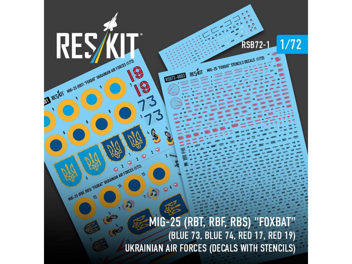 1/72 MiG-25RBT/RBF/RBS ウクライナ空軍デカール (データステンシル付)