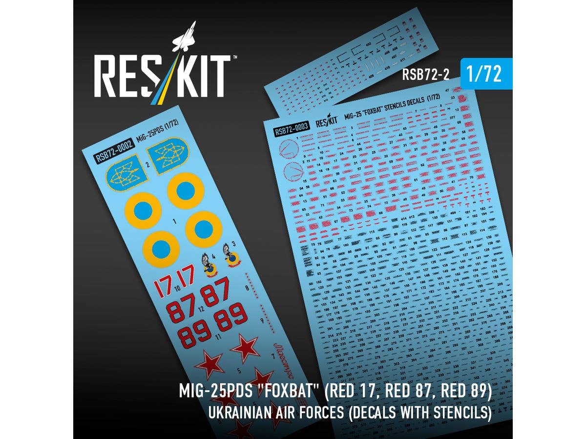 1/72 MiG-25PDS ウクライナ空軍デカール (データステンシル付)