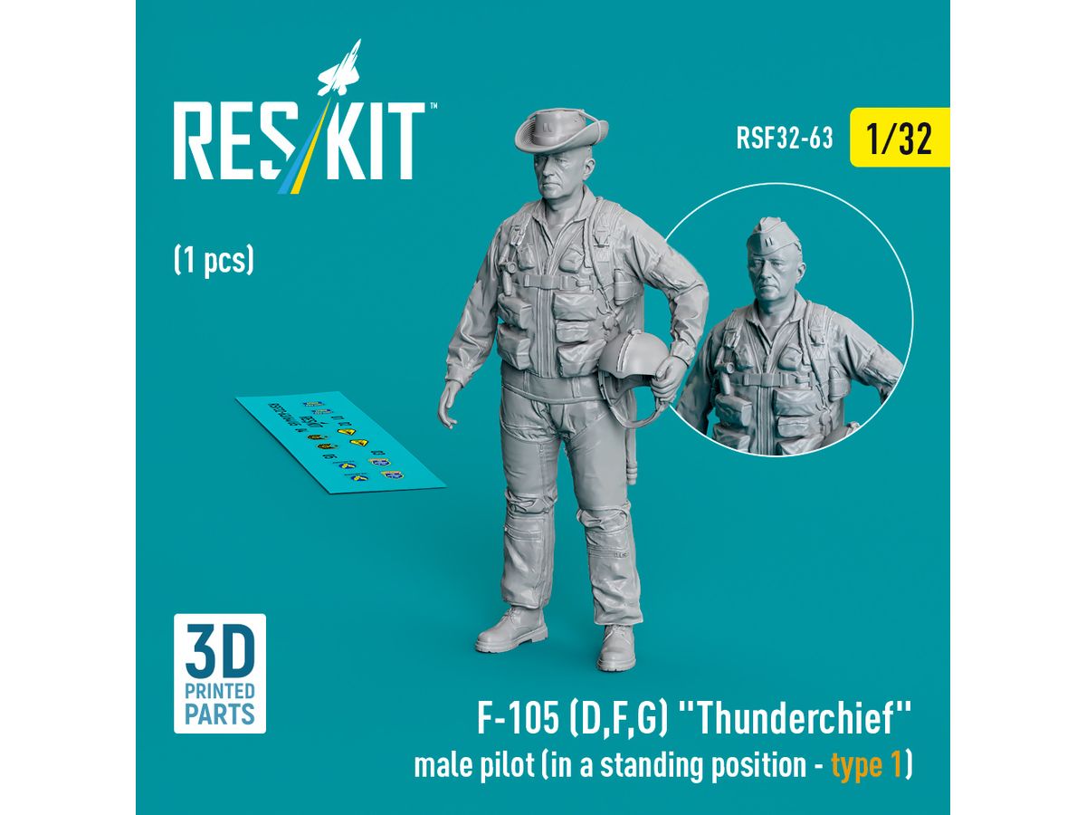 1/32 F-105 (D、F、G) 男性パイロット 立姿勢1