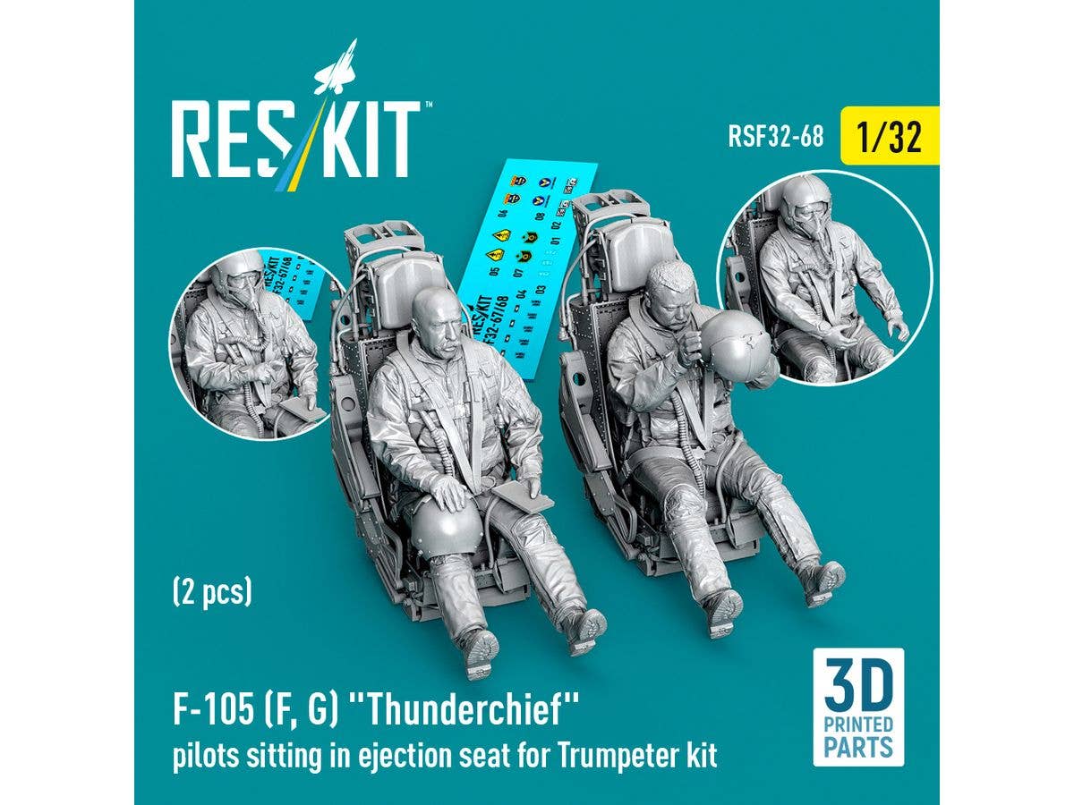 1/32 F-105F/G サンダーチーフ パイロットw/射出座席 (2個入) (トランぺッター用)