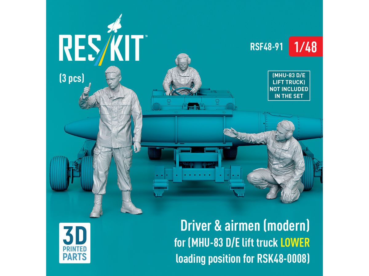 1/48 MHU-83D/E (後期型) 爆弾ローダー (ローポジション) 現用クルー (3体入・レスキット RSKS48-0008用)