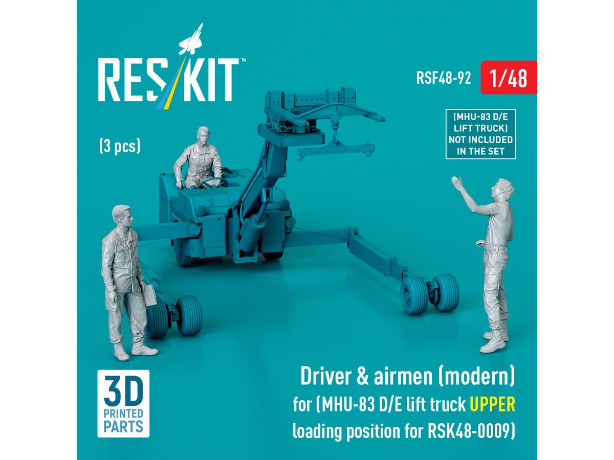 1/48 MHU-83D/E (後期型) 爆弾ローダー (リフトアップポジション) 現用クルー (3体入・レスキット RSKS48-0009用)