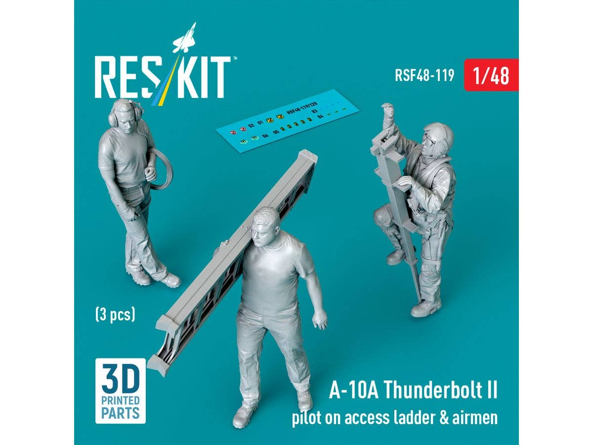 1/48 A-10A サンダーボルトII パイロットw/搭乗ラダー & 整備兵 (3体入)