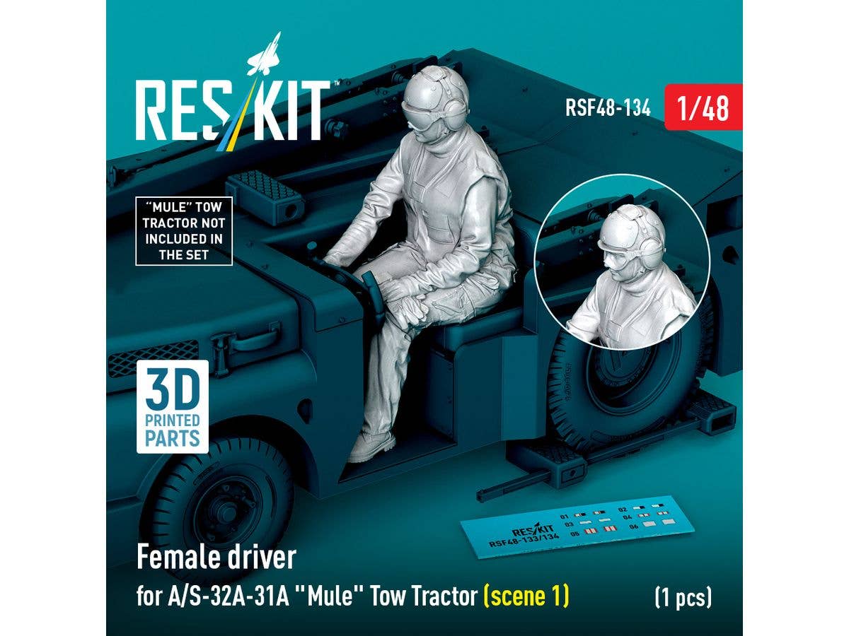 1/48 米海軍 A/S32A-31A 艦載機牽引トラクタードライバー 2 (女性) (レスキット用)