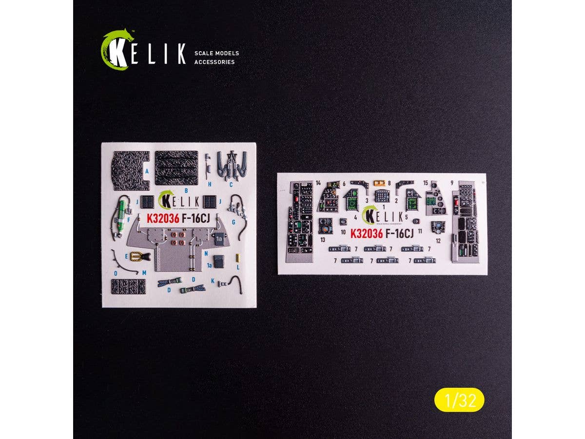 1/32 F-16CJ 内装3Dデカール (タミヤ用)