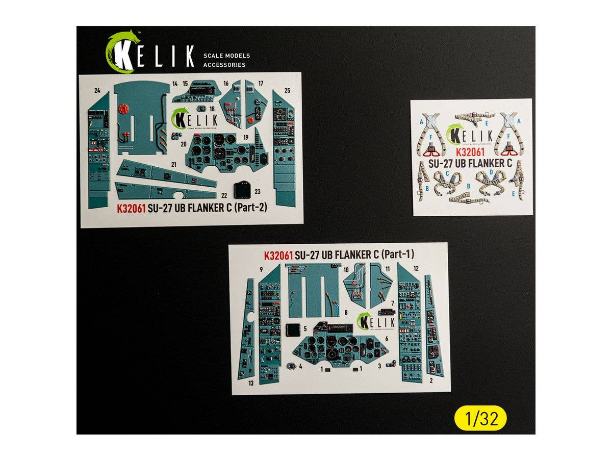 1/32 Su-27UB 内装3Dデカール (トランぺッター用)