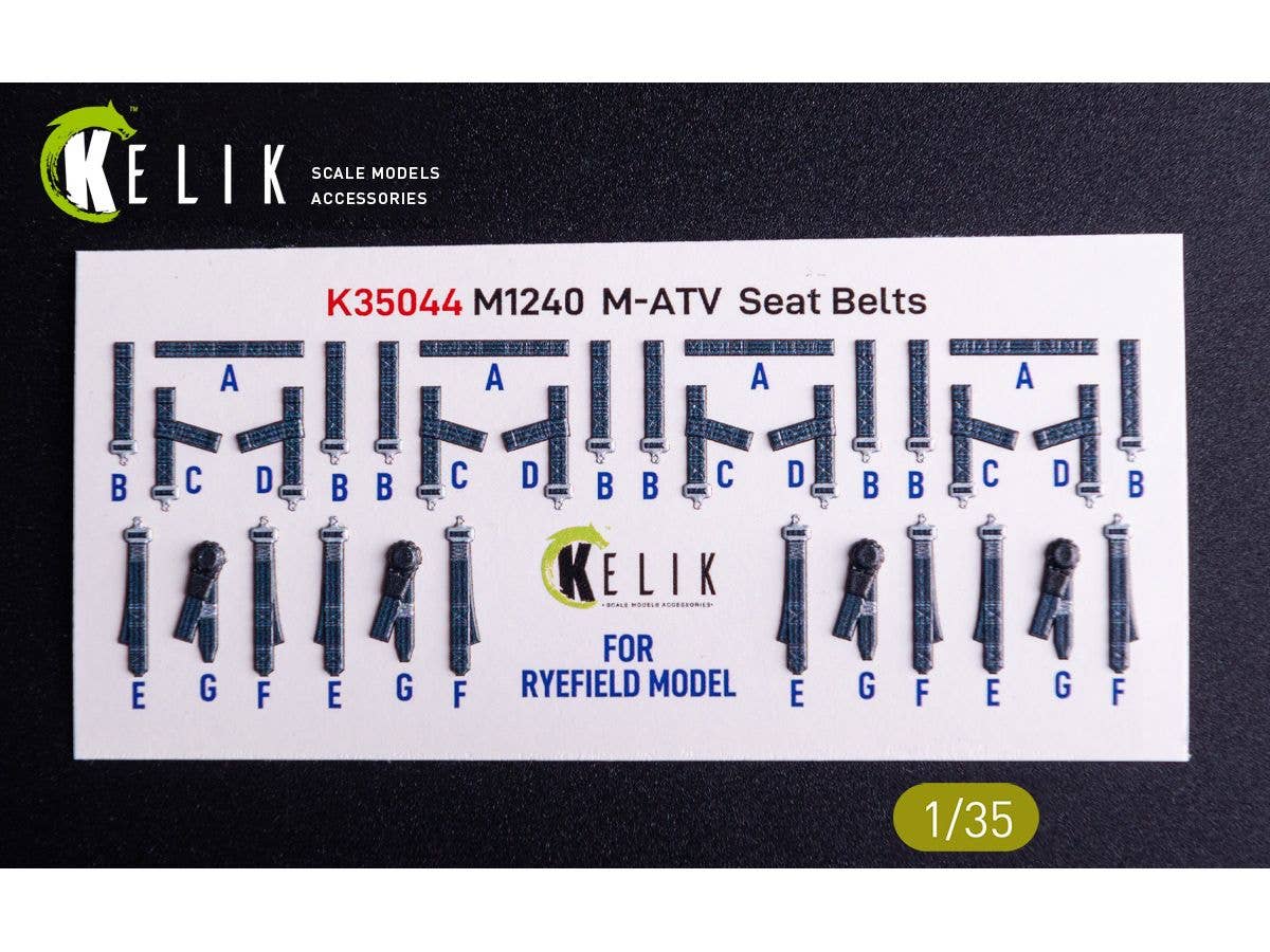 1/35 M1240A M-ATV シートベルト3Dデカール (ライフィールドモデル用)