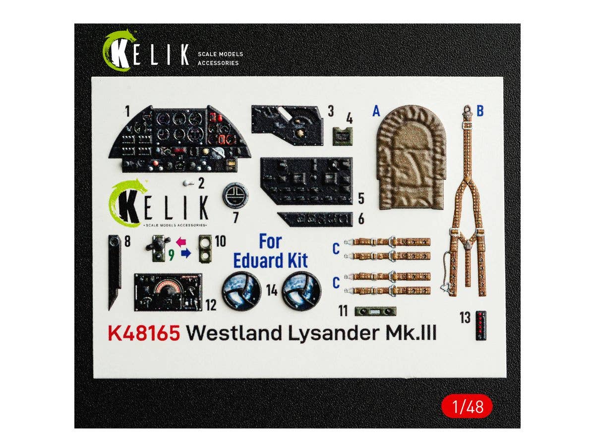 1/48 ウェストランド ライサンダー Mk.III 内装3Dデカール (エデュアルド用)