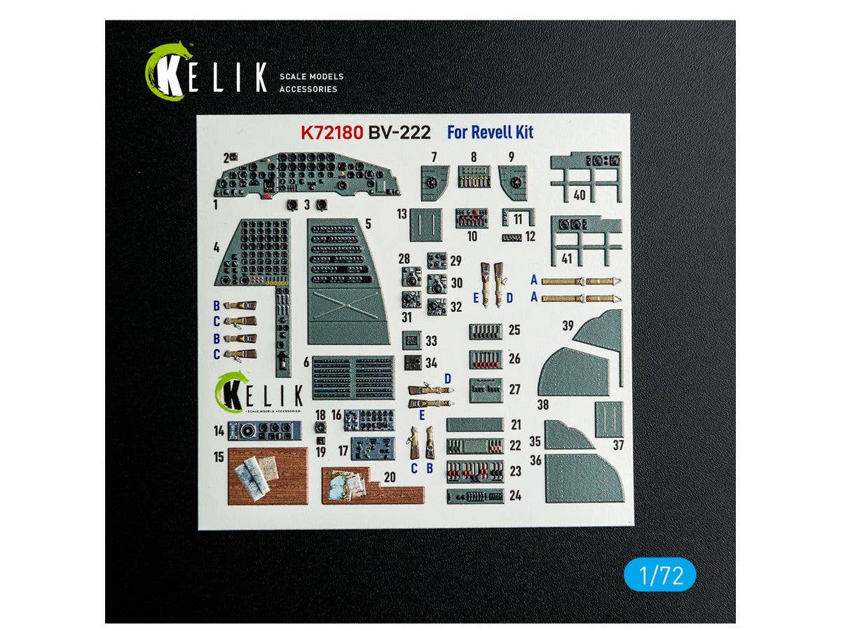 1/72 Bv222 内装3Dデカール (レベル用)