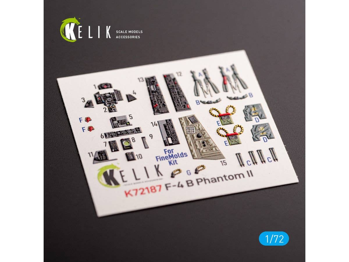 1/72 F-4B ファントムII 内装3Dデカール (ファインモールド用)