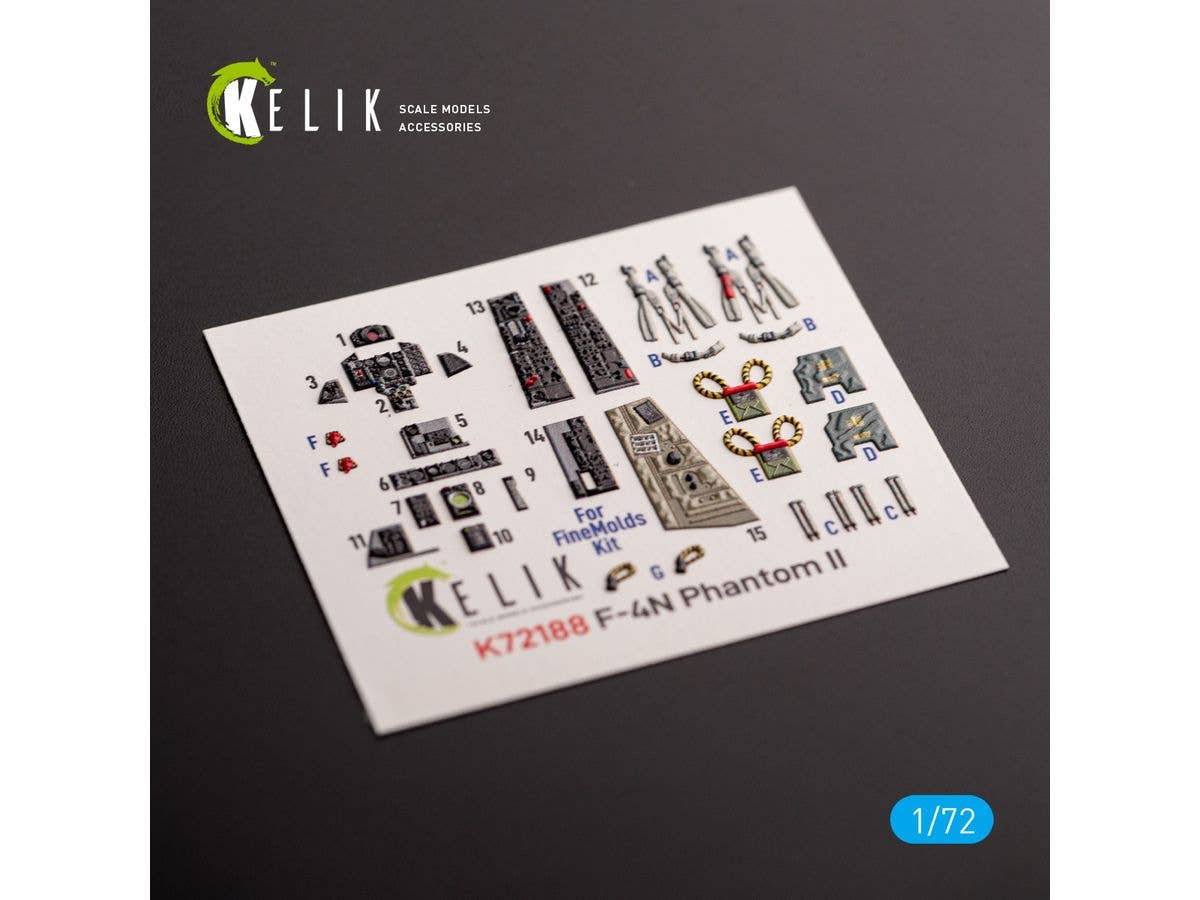 1/72 F-4N ファントムII 内装3Dデカール (ファインモールド用)