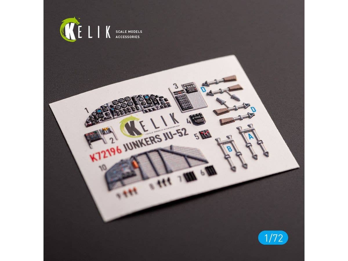 1/72 Ju52 内装3Dデカール (イタレリ用)