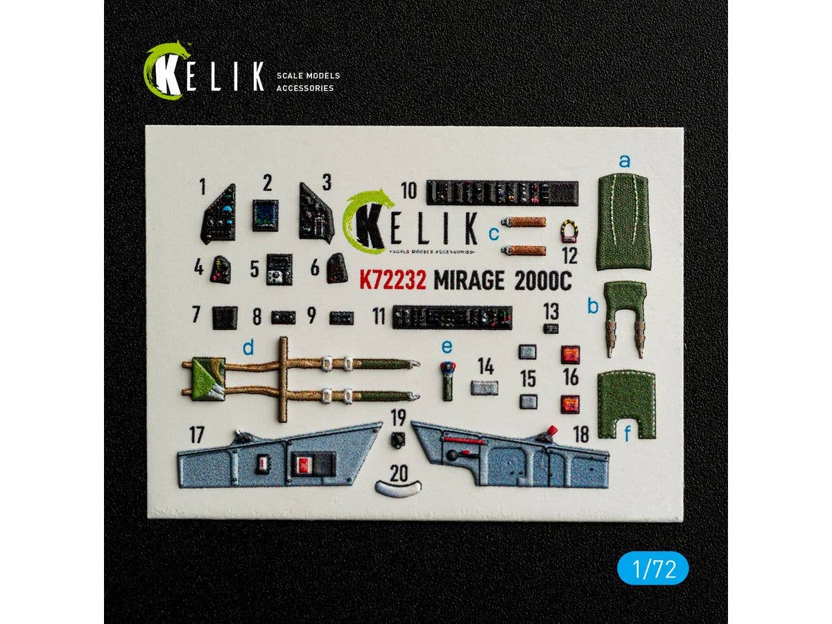 1/72 ミラージュ2000C 内装3Dデカール (ドリームモデル用)