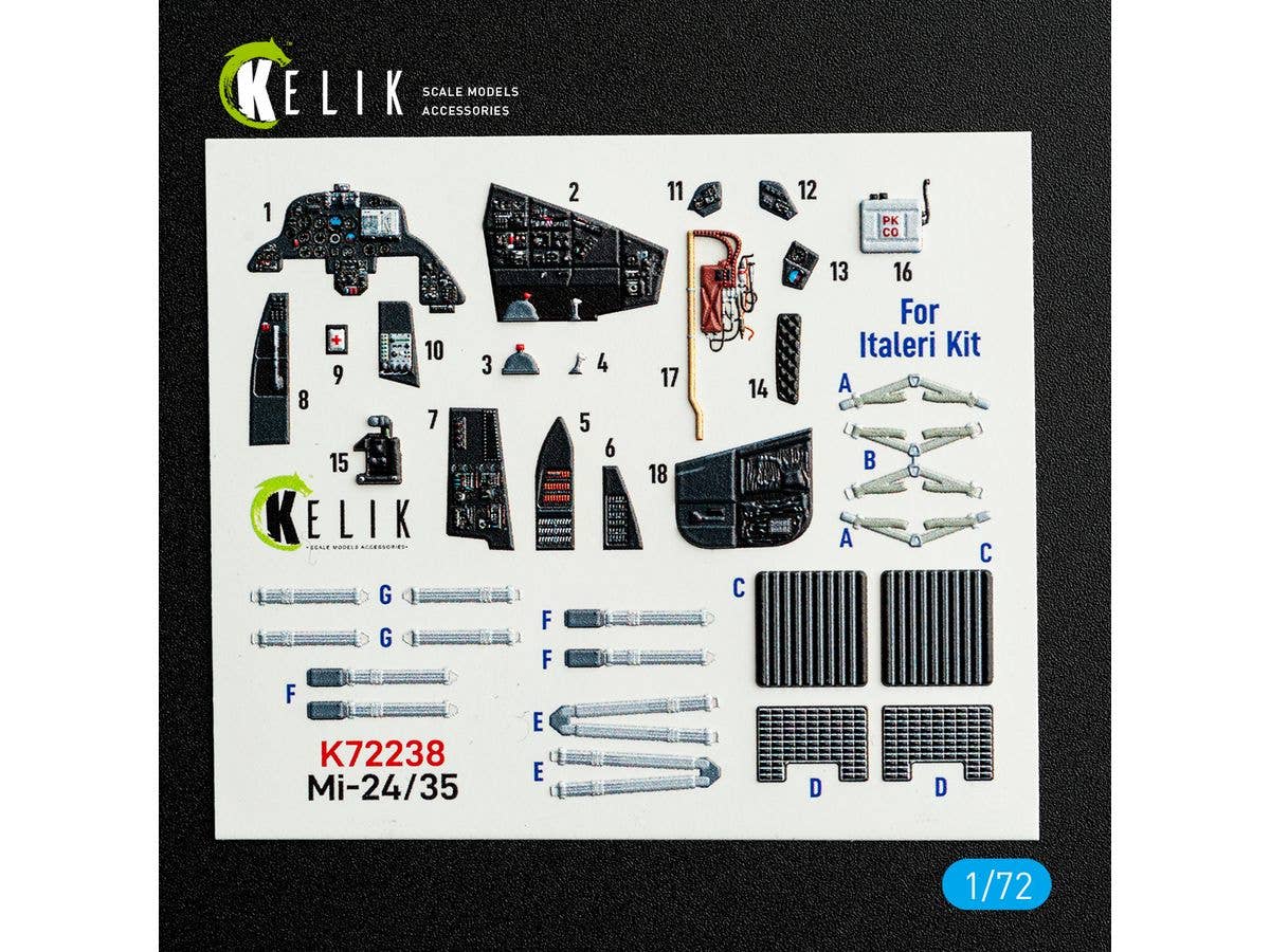 1/72 Mi-35/Mi-24 内装3Dデカール (イタレリ用)