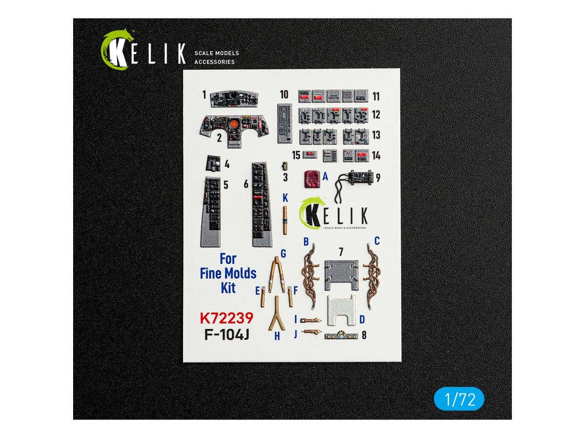 1/72 F-104J 内装3Dデカール (ファインモールド用)